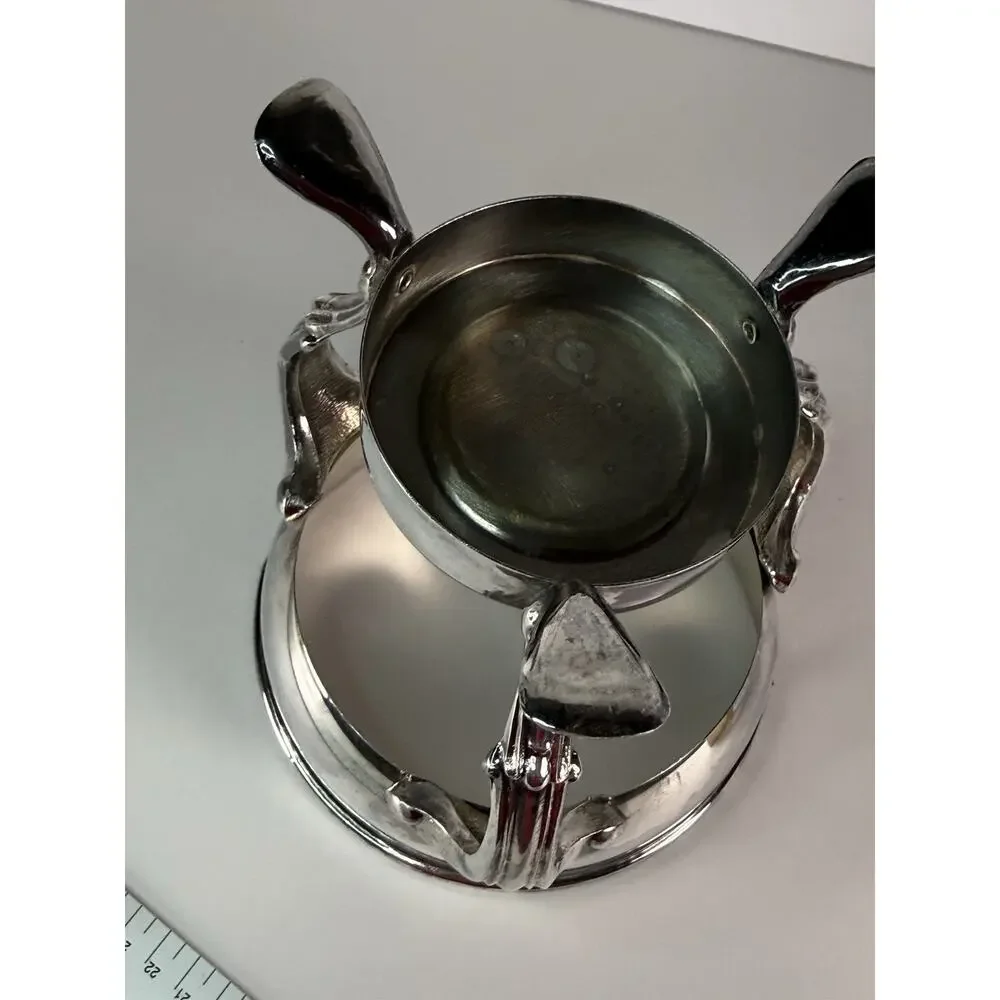 VTG Raimond Silver Plated Coffee/tea Glass Carafe On Footed Stand w/ Orig Candle